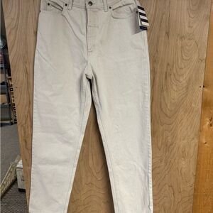 Lands' End Cream Straight Leg Jeans Classic Style